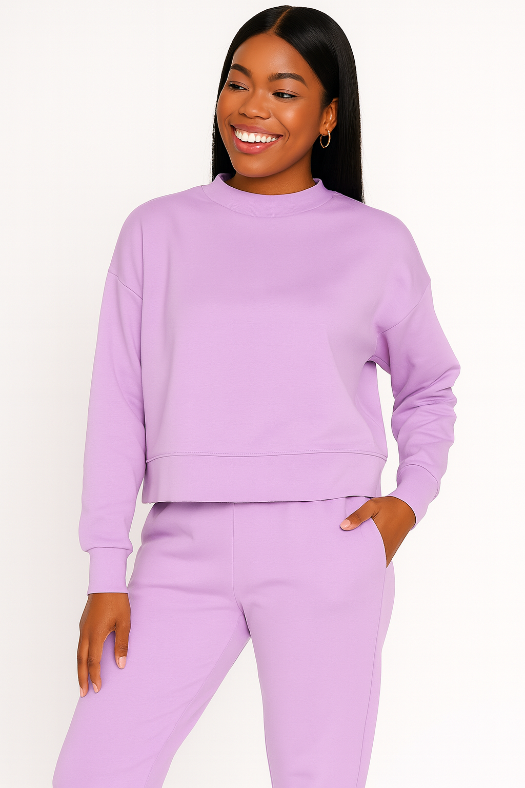 Scuba Mock Neck Sweatshirt and Joggers Set