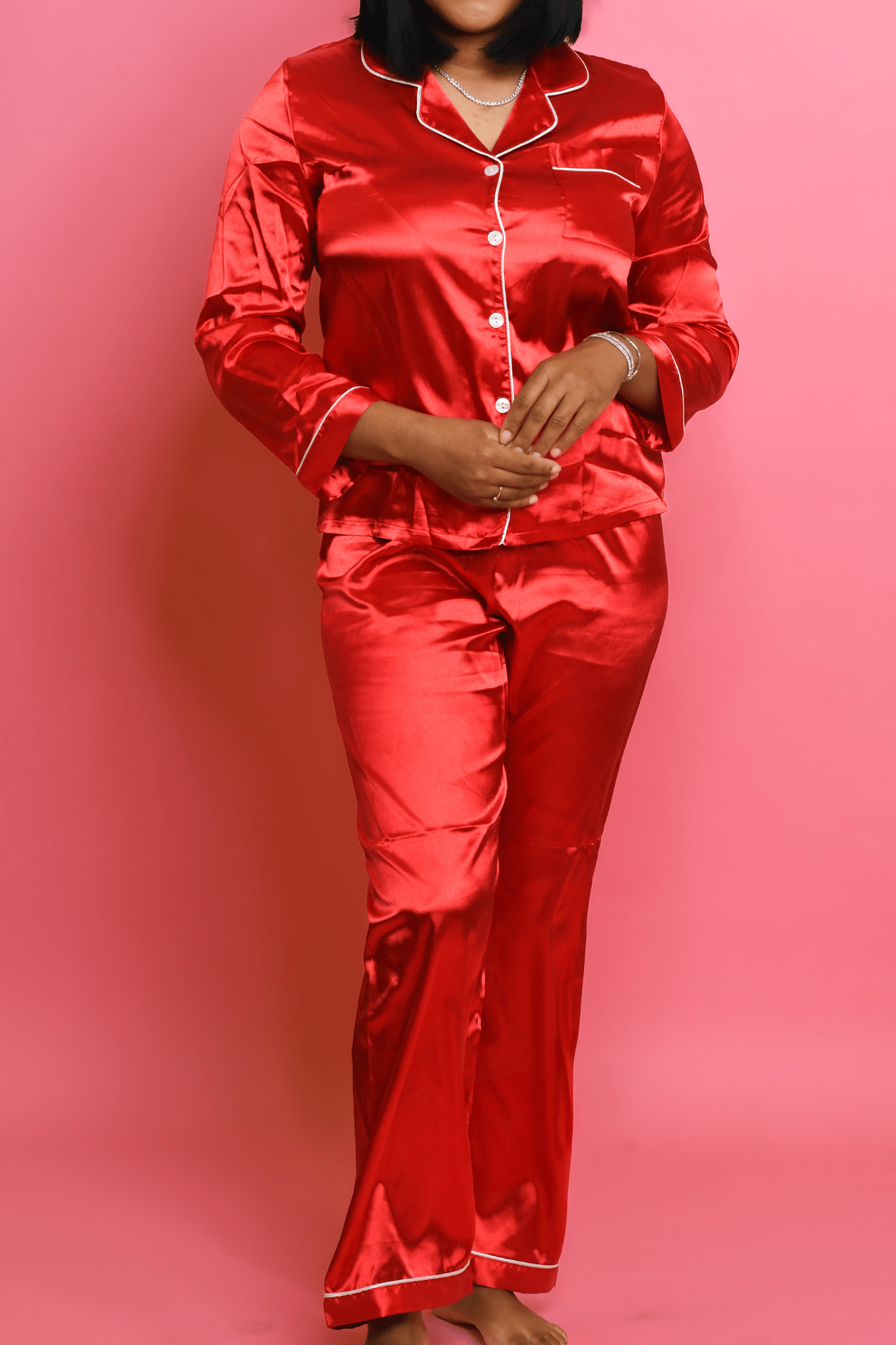Essential Satin Pajamas in Red