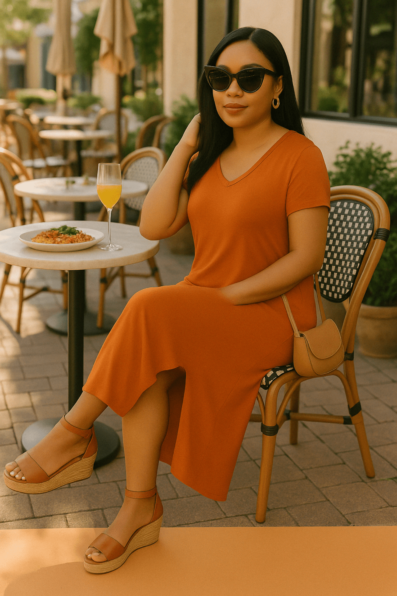 V Neck Maxi Dress