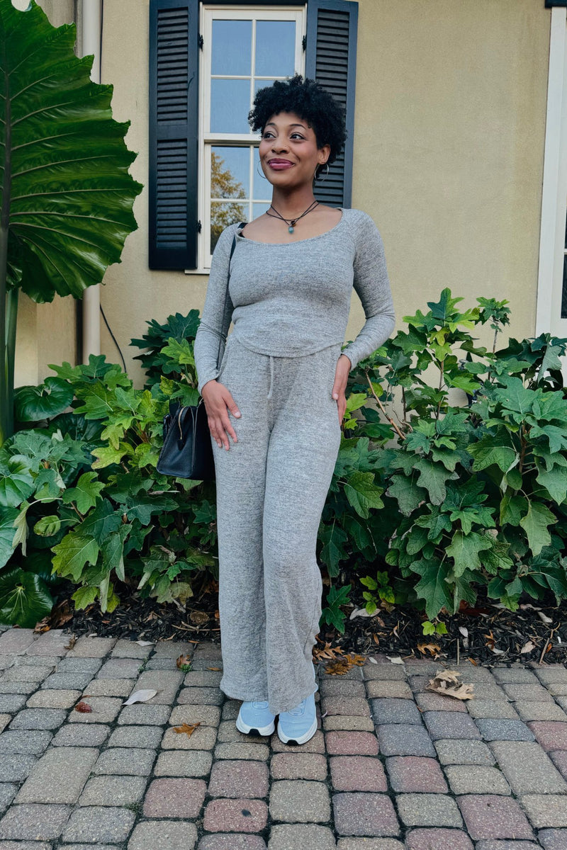 Long Sleeve Top and Wide Leg Pants